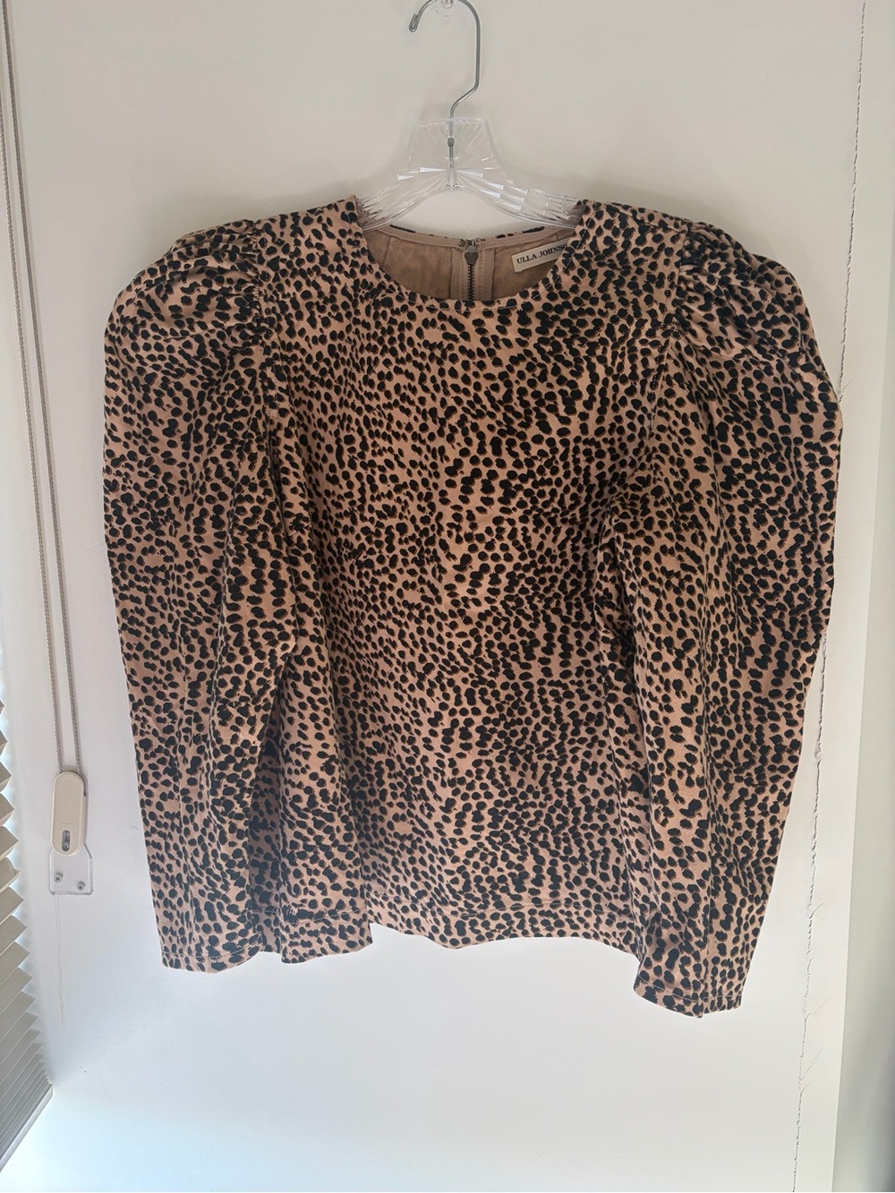 Ulla Johnson Puff Sleeve Leopard Blouse  - Size 10